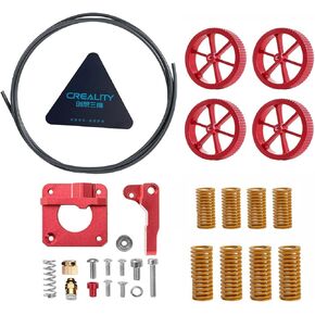 Skouphy Creality Upgrade 3D Printer Kit with Capricorn Premium XS Bowden Tubing 1M, 4 PCS Aluminum Hand Twist Leveling Nut, Aluminum Ender 3 Extruder and 4 PCS Hot Bed Die Springs for Ender 3/3 Pro