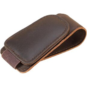 Polare حامل نظارات شمسية من الجلد المحبب بالكامل لنظارات السيارة ونظارات شمسية ومشبك مغناطيسي من الجلد وحامل نظارات عالمية للشاحنة والإكسسوارات الداخلية للسيارة، عبوة واحدة in Kuwait