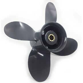 4 Blade 9 1/4x10 Aluminum Propeller for Honda/Yamana Outboard Boat Motor Engine BF8/9.9/15/20HP RH Prop 58130-ZV4-010AH 9.25x10 RH Prop 8 Tooth