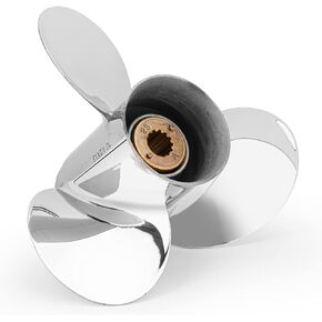 YOUNG PROPS 10 1/2 x 13 Stainless Steel Outboard Propeller for Mercury Engines 30-70 HP Reference No.48-816704A45, 13 Tooth, RH
