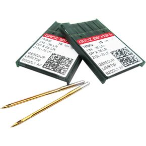 GROZ-BECKERT Needle in CKPSMS Clear Plastic Box- 20PCS Groz-Beckert 134-35LR, DPX35LR Gebedur Titanium Leather Sewing Needles (22/140)