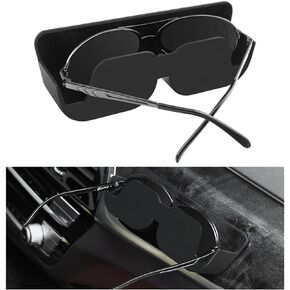 Sunglasses Holders for Car Dashboard, Self Adhesive Auto Eyeglass Storage Case with Semi-Open Design, Universal Vehicle Sunglass Holder Seat Organizer Box, Car Accessories (Black)