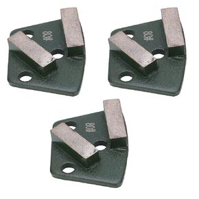 Diamond Grinding Shoes, 3pcs Trapezoid Diamond Floor Grinding Pad Disc #80 Grit Metal Scraper Diamond Grinding Block Concrete Floor Aggreesive Cutting Grinding Apparatus Abrasive Tools