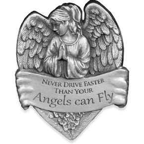 Angelstar 15731 Metal Visor Clip, 2-1/2-Inch, Never Drive Faster Than Your Angel Can Fly