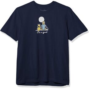Life is Good Men's Jake and Rocket Moon Cotton Tee, Crewneck, Short Sleeve Graphic T-Shir, Darkest Blue, XX-Large