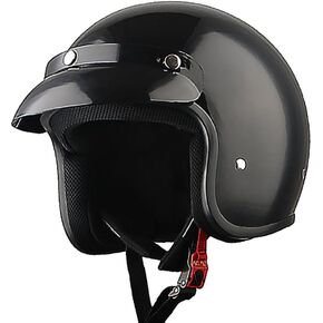 1Storm Motorcycle Open Face Helmet Mopeds Scooter Pilot Half Face Helmet: HKY-207