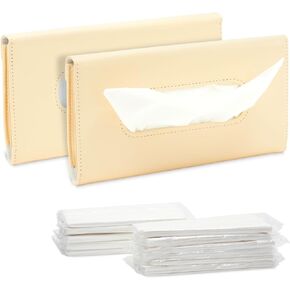 Zodaca Pastel Pink Sun Visor Tissue Holder, 12 Bags of Refill Tissues, 24 Sheets Each (2 Pack)