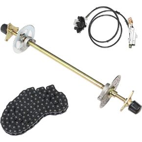 29 inch Rear Live Axle Kit Complete Sprocket Hub Brake Chain Brake Master Cylinder Caliper Replacement for Drift Trike Go Kart