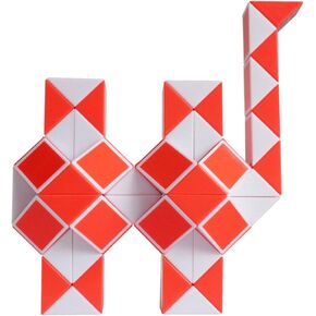 Magic Snake Cube Twist Puzzle 72 Wedges Large Size Twist Fidget Snake Toys Gift Party Favors for Kids Adults Teens Orange