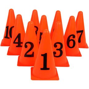 BESPORTBLE Numbered Cones 10PCS Plastic Training Traffic Cones Agility Field Marker Cones for Soccer Basketball Football Drills Training Outdoor Activity Or Events Pro Disc Cones