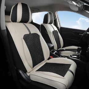 FREESOO Car Seat Covers Full Set - Breathable Seat Covers for Cars - Waterproof Leather Car Seat Covers Full Set Universal for Most 5 Seat Vehicles, Sedans, SUV, Trucks, Pick-ups, Vans - Black