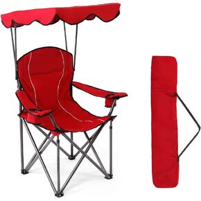 Camping Chairs with Shade, Foldable Canopy Chair, Folding Camping Shade Chair for Outdoor, Camping, Patio, Support 350 LBS, Navy