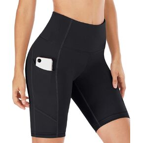 8" Biker Shorts Women Workout Shorts with Pockets, High Waisted Yoga Running Gym Bike Compression Spandex Shorts