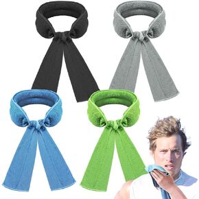 4 Pack Cooling Neck Wraps, Cooling Towels for Neck and Face, Microfiber Breathable Cloth, Neck Cooling Scarf, Long Lasting Cool, Cooling Bandana for Athletes, Cooling Rags for Summer Heat Hot Weather