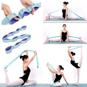 Nitpicker Stretching Straps Hamstring Stretcher Device Elastic Exercise Band Yoga mat Carrying Straps Leg Exercise Equipment Stretching Strap with Loops for Flexibility Yoga Stretch Strap 11 Loops