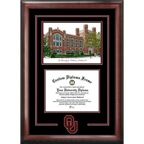 Campus Images OK998SG Oklahoma Sooners Spirit Graduate Diploma Frame, 8.5" x 11"
