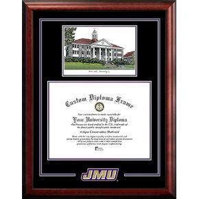 Campus Images VA994SG James Madison Dukes Spirit Graduate Diploma Frame, 12" x 16"