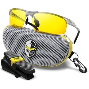 Night Vision Glasses for Driving For Men Women - Yellow Tint Anti Glare Glasses for Nighttime - Knight Visor
