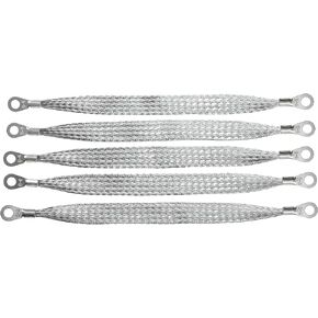 11.8-inches Braided Ground Strap Automotive Heavy Duty Copper Ground Strap with 1/4-inches Terminal Lugs 10PCS