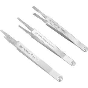 Terminal Cleaning Tools, 3-Piece Metal Terminal Cleaner Set, Car Battery Terminal Cleaner kit for Small Electrical Spade Pin Connector