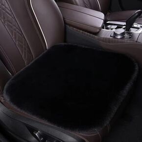 Soft Fuzzy Faux Fur Car Seat Cover, Cozy Synthetic Fluffy Automotive Seat Cushion for Cars SUV Trucks Universal Fit, 1 Pc seat (Graphite, 1 Piece Front)