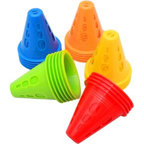 Slalom Cones Roller Skating Obstacle Sports Cones Plastic Multipurpose Training Cones for Indoor Outdoor Activities Soccer, Roller Skating