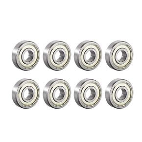 uxcell 604ZZ Deep Groove Ball Bearing Double Shield 604-2Z 80014, 4mm x 12mm x 4mm High Carbon Steel Z1 Bearings (Pack of 8)