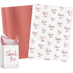 Whaline 100 Sheets Black Gold Tissue Paper Gold Thank You Gift Wrapping Paper Metallic Decorative Art Paper for DIY Crafts Birthday Baby Shower Party Supplies, 14 x 20 Inch