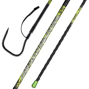 Fishing Gaff Saltwater Fish Gaff with 4-Inch Stainless Steel Fishing Hook Solid Fiberglass Fishing Gaff 3'/ 4'8''/ 7'