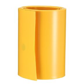 uxcell Battery Wrap PVC Heat Shrink Tubing 70mm Flat Width for 18650 Power Supplies 2 Meter Length Yellow