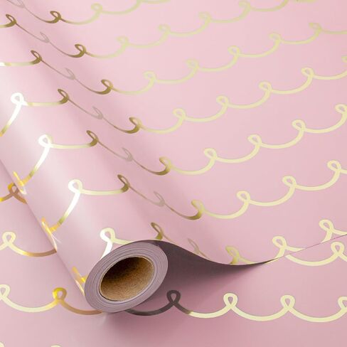 لفافة ورق تغليف وردية من MAYPLUSS - مقاس 17 بوصة × 33 قدمًا - ورق تغليف هدايا بناتي رومانسي جميل وموج، وحفلات الزفاف وحفلات الزفاف وحفلات الزفاف وحفلات الزفاف وحفلات الزفاف وحفلات الزفاف وحفلات الزفاف وحفلات الزفاف وحفلات الزفاف وحفلات الزفاف وحفلات الزفا in Kuwait