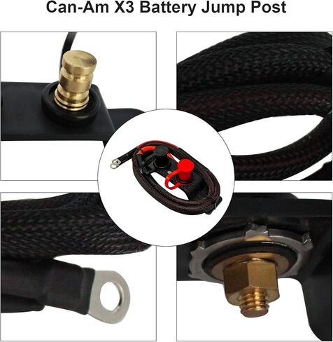 يناسب عمود القفز للبطارية Can-Am X3، مجموعة عمود القفز للبطارية تناسب 2 و4 كابلات Maverick X3 ذات الجهد العالي، مجموعة أطراف بطارية شحن سريعة وسهلة تناسب قارب مقطورة السيارة UTV ATV in Kuwait