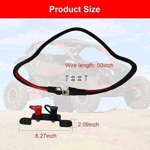 يناسب عمود القفز للبطارية Can-Am X3، مجموعة عمود القفز للبطارية تناسب 2 و4 كابلات Maverick X3 ذات الجهد العالي، مجموعة أطراف بطارية شحن سريعة وسهلة تناسب قارب مقطورة السيارة UTV ATV in Kuwait