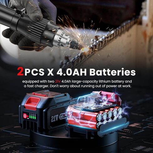Cordless Die Grinder with 2x 4.0Ah Batteries, 21V Brushless Die Grinder, Variable Speed Straight Grinder for Rust Removal, Grinding, Cutting, Polishing in Kuwait