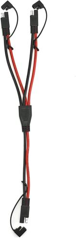 QWORK SAE DC Power Automotive Extension Cable, 10AWG 1 to 2 SAE Quick Disconnect/Connect Cable, 2-Way Splitter, for Solar Battery Connection and Transfer -40cm in Saudi Arabia