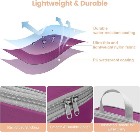 Cambond 4 Set Compression Packing Cubes Black Bundle with 4 Set See Through Compression Packing Cubes Purple in Kuwait