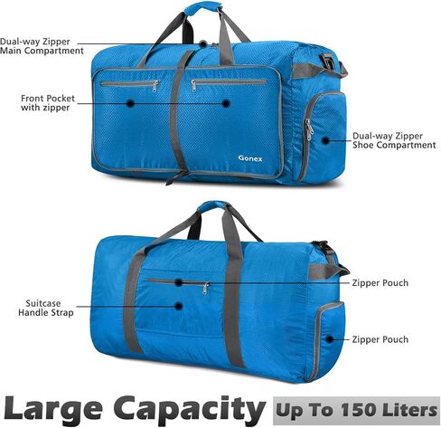 حقيبة جونيكس للسفر سعة 150 لتر مع مكعبات تعبئة مضغوطة in Kuwait