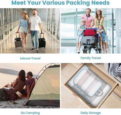 Cambond 4 Set Compression Packing Cubes Multi-color Bundle with 4 Set See Through Mesh Compression Packing Cubes White in Kuwait