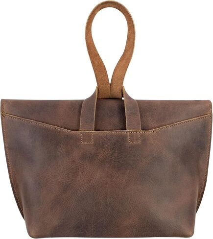 Heather's, Women's Clutch Bag, Travel Case, Accessories Pouch, Makeup, Cosmetics, and Toiletry Items, Full Grain Leather, Handmade, Bourbon Brown in Kuwait