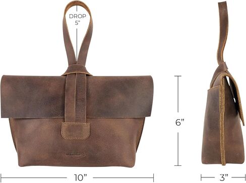 Heather's, Women's Clutch Bag, Travel Case, Accessories Pouch, Makeup, Cosmetics, and Toiletry Items, Full Grain Leather, Handmade, Bourbon Brown in Kuwait