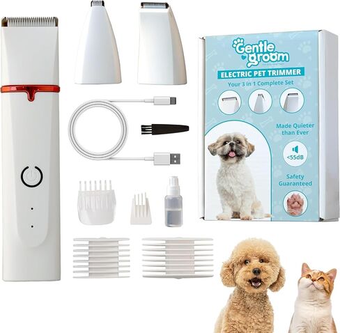 Dog Paw Trimmer, 3 in 1 Dog Clippers for Grooming Pets Paws, Foot, Ears, Face - Low Noise Pet Trimmers for Small Dogs, 700 mAh Rechargeable Cordless Hair Clippers Pet Shaver for Cats in Saudi Arabia
