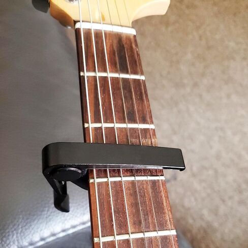 Quick Release Guitar Capo for Acoustic and Electric Guitar, Ukelele, Bass, Banjo - 2pcs Black Capos with 10 Picks in Saudi Arabia