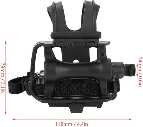 Bike Pedals, 1 Pair Nylon Cycling Pedals Toe Clips Straps for Fixie Mountain Bikes Accessories 1/2 Inch Spindle Thread with Toe Cages in Kuwait