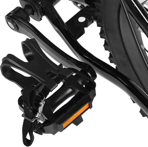 Bike Pedals, 1 Pair Nylon Cycling Pedals Toe Clips Straps for Fixie Mountain Bikes Accessories 1/2 Inch Spindle Thread with Toe Cages in Kuwait