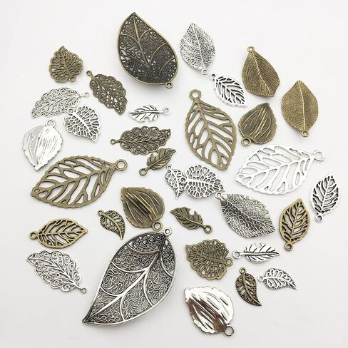iloveDIYbeads 100g Craft Supplies Mixed Tree Leaves Pendants Beads Charms Pendants for Crafting, Jewelry Findings Making Accessory For DIY Necklace Bracelet (M091) in Saudi Arabia