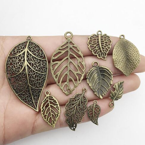 iloveDIYbeads 100g Craft Supplies Mixed Tree Leaves Pendants Beads Charms Pendants for Crafting, Jewelry Findings Making Accessory For DIY Necklace Bracelet (M091) in Saudi Arabia
