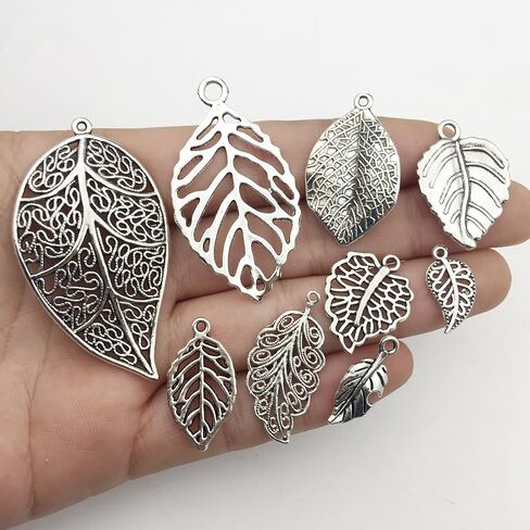 iloveDIYbeads 100g Craft Supplies Mixed Tree Leaves Pendants Beads Charms Pendants for Crafting, Jewelry Findings Making Accessory For DIY Necklace Bracelet (M091) in Saudi Arabia