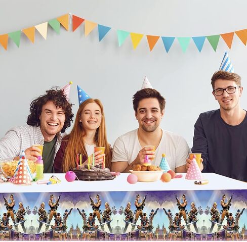 4 Pack Party Supplies Rectangular Tablecloth,Cartoon Table Cover Party Decoration for Video Game Themed Birthday Decorations Party Supplies, Blue in Saudi Arabia