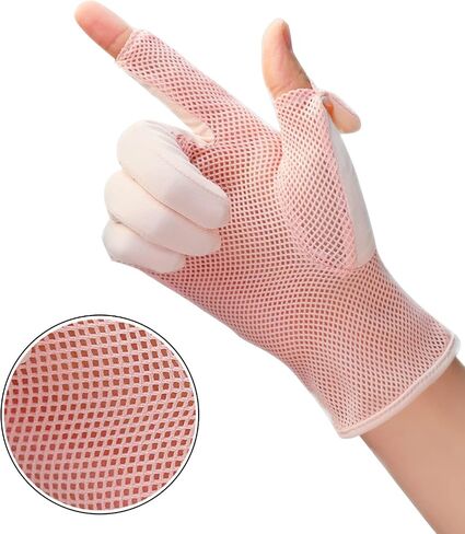 Women Summer Sunblock Glove Girls UV Protection Cycling Gloves Touchscreen Driving Gloves Non-Slip Fingertip Flip Glove in Saudi Arabia