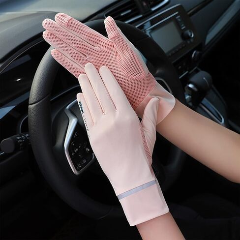 Women Summer Sunblock Glove Girls UV Protection Cycling Gloves Touchscreen Driving Gloves Non-Slip Fingertip Flip Glove in Saudi Arabia